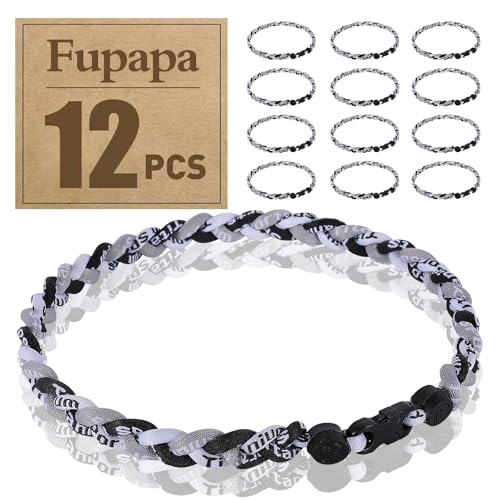 Premium 12Pack Baseball Necklaces, Multi-Color 18inches Sports Necklaces, Ideal for Baseball Team Gifts, Party Favors, Sports Parties - color: Black Grey White