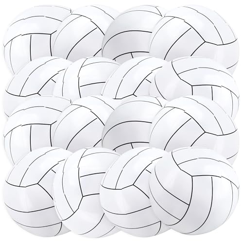 16 Pack 12 Inch Inflatable Volleyball Ball Blow Up Sport Beach Ball Sport Volleyball Swimming for Summer Parties Games Outdoor Toys