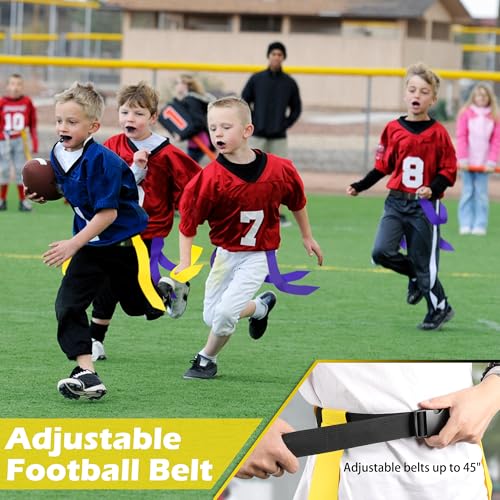 Flag Football Belts for Youth, Kids and Adults Sport Team Building and Competition Training - color: Yellow