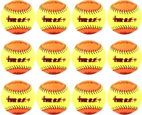 1 Dozen Evil Bp 12" Softballs - 52cor/.300 Compression AK Evil BP52 12 Balls
