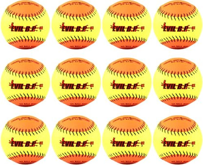 1 Dozen Evil Bp 12" Softballs - 52cor/.300 Compression AK Evil BP52 12 Balls