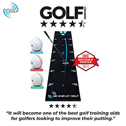 ME AND MY GOLF Breaking Ball Putting Mat - Simulate Breaking Putts at Home - size: 7.5ft
