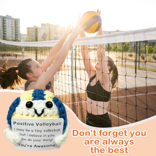 Mini Volleyball Ball Birthday Gifts for Men Women Volleyball Players,Funny Crochet Gifts for Volleyballs Lovers, Emotional Support Crochet - color: Volleyball