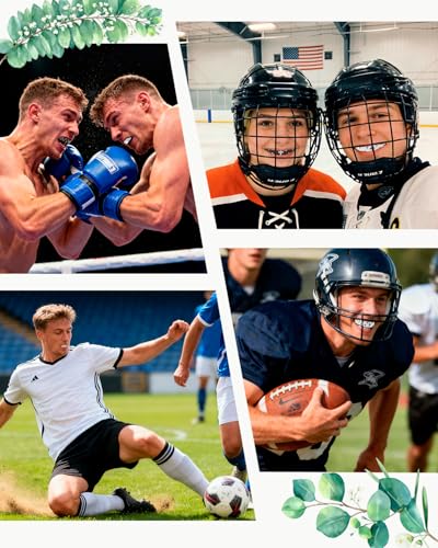 Piemow 4 Pcs Mouth Guard - Faith Cross Mouthguard with Case, Religious Adult Mouth Guards Braces for Football Boxing Basketball Lacrosse Hockey and All Contact Sports - color: Cross