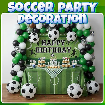 Inflatable Soccer Beach Balls (6 Pack) - 16-Inch Durable PVC Blow Up Beach Balls for Kids, Easy to Inflate, Summer Pool Float, Soccer Party Favors, Sports Theme Decorations, Giveaways & Outdoor Toys - style: 6-Pcs Soccer Beach Balls