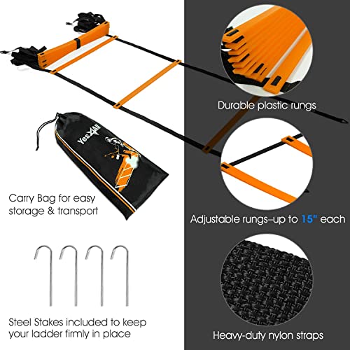 Yes4All Hex Agility Rings/Speed Rings with Carrying Bag – Hexagon Rings, Agility Hurdles for Agility Footwork Training