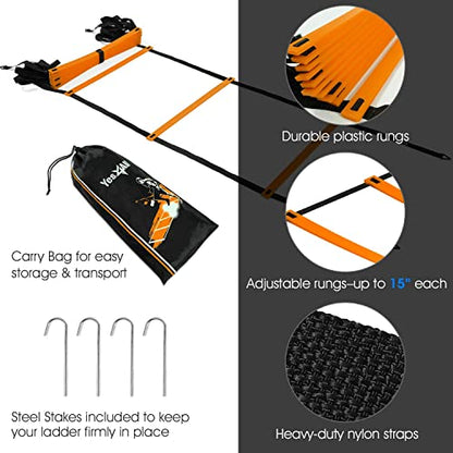 Yes4All Hex Agility Rings/Speed Rings with Carrying Bag – Hexagon Rings, Agility Hurdles for Agility Footwork Training
