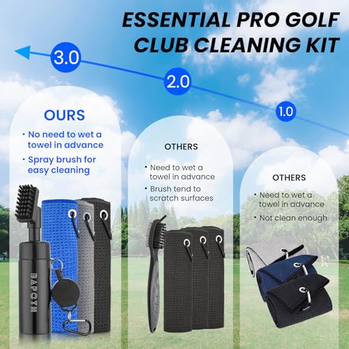 Golf Club Cleaner, Non-Leaking Stretchable Golf Club Brush with Microfiber Golf Towel (23.6 * 15.7 in), Strong Bristles Golf Brush Can Hold 5oz Water, Essentials Golf Accessories for Men - style: 3 Towel and Brush