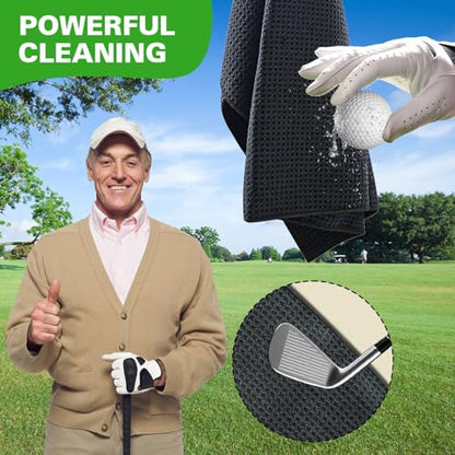 Golf Cart Ball Washer and Club Cleaner Kit with Golf Towel, Universal Golf Ball Washer Cleaner for EZGO, Club Car, Yamaha, Advanced EV, Star EV