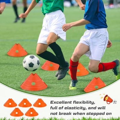 Jumbo Disc Cones Jumbo Soccer Cones with Mesh Bag Giant Large Agility for Soccer Training Adult Sports - color: Orange