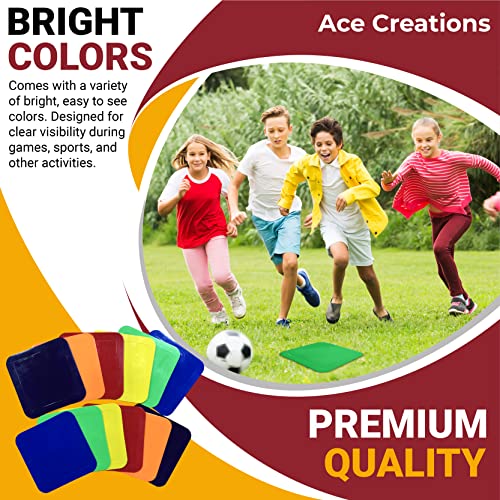 9 Inch Square Poly Vinyl Spot Markers – Training Drills with School Gyms, Sports Teams, Track and Field, Basketball, Football, Soccer, Baseball, Preschool, Kindergarten – Set of 12