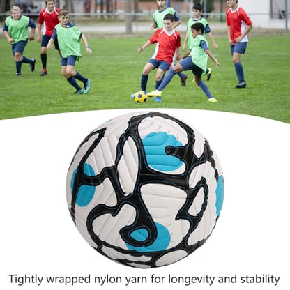 Drfeify Training Soccer, No. 5 Unisex Soccer Adult Training Standard English Football for Games Practice (Blue)
