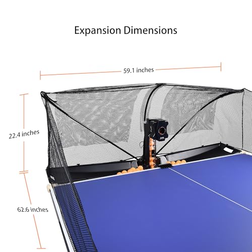 WAYMARK Table Tennis Robot Machine Ping Pong Robot with Net S6PRO Ping Pong Machine for Training Practice Come with 100 40mm+ Balls