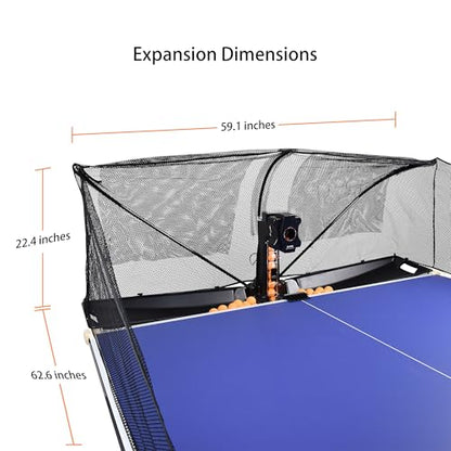 WAYMARK Table Tennis Robot Machine Ping Pong Robot with Net S6PRO Ping Pong Machine for Training Practice Come with 100 40mm+ Balls