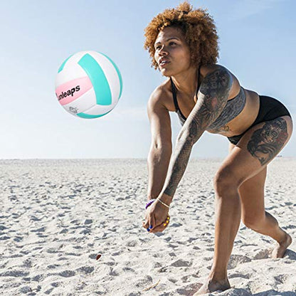 Runleaps Volleyball, Waterproof Indoor Outdoor Volleyball for Beach Game Gym Training (Official Size 5)