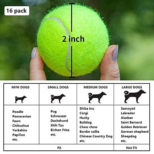Pet Ball for Dog Small 2inch Pet Toy Tennis Balls for Pet Puppy Tiny Small Dogs Fetching Exercise & Training (16 Pack)