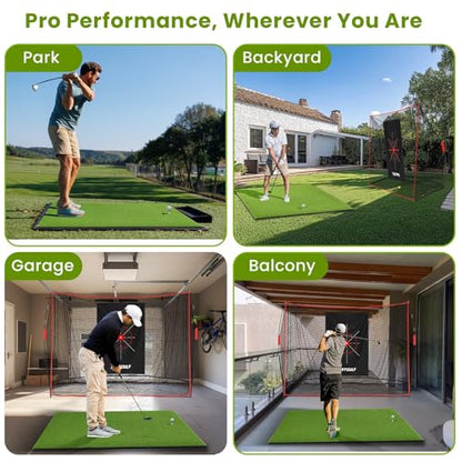 Golf Mat, 5x4ft/6x4ft Large Golf Hitting Mats for Practice Outdoor Indoor, 26mm Thick, High-Elasticity Artificial Turf Mat for Garage Simulator Chipping Driving Swinging Training, Gifts for Him Men - size: 6x4ft 26mm Large Sized