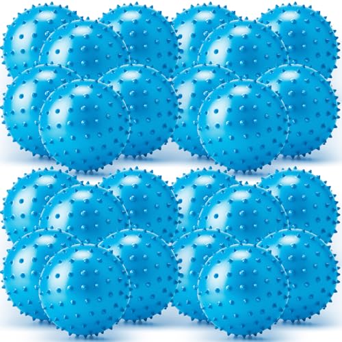 Jerify Knobby Balls Bouncy Spiky Sensory Ball Bulk Soft Inflatable Massage Stress Plastic Toy for School Party Play Indoor Outdoor - color: Blue, size: 4.72"