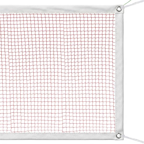 Badminton Net Replacement Only 20FT x 2.5FT – Outdoor Indoor Net with Reinforced Steel Cable, 1.8cm PE Mesh & 4 Tie Ropes, Portable Backyard Sports Net for Badminton, Volleyball & Pickleball