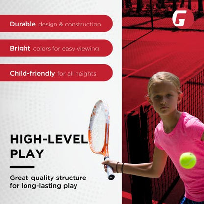 Gamma Sports Junior Tennis Racquet: Quick Kids 19 Inch Tennis Racket - Prestrung Youth Tennis Racquets for Boys and Girls - 93 Inch Head Size | Prestrung, 93 Inch Head Size