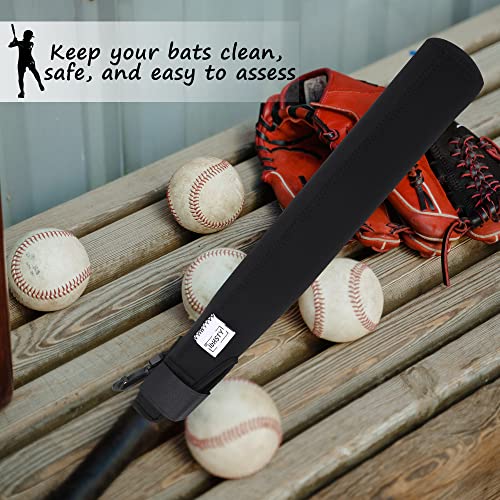 ILHSTY Bat Protector Sleeve for Baseball & Softball, Bat Warmer & Cover With Hook - color: Black