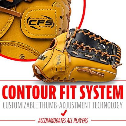 Franklin Sports Field Master Baseball + Softball Glove - Field Master Adult + Youth Baseball + Softball Mitt - Men's + Women's Gloves - Right Hand Throw