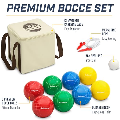 GoSports 90 mm Bocce Ball Sets - Outdoor Lawn Game - Composite or Resin - color: Resin