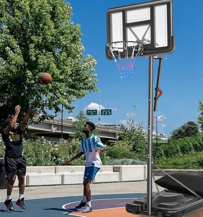 Basketball Hoop Outdoor 10ft Adjustable Portable Basketball Hoops & Goals System for Teens Youth and Adults in Backyard/Driveway/Indoor, 48 Inch Shatterproof Backboard, Fillable Base