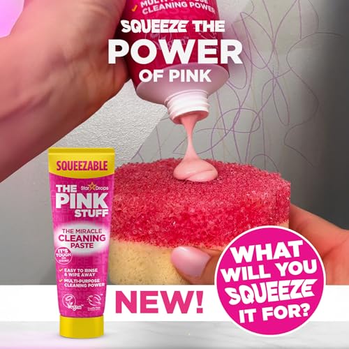 The Pink Stuff The Miracle Squeezable Cleaning Paste 300g Easy to Rinse Multi Purpose Cleaner for Kitchen Bathroom Cooktops Tiles Sinks Showers and More - style: Squeezable Cleaning Paste