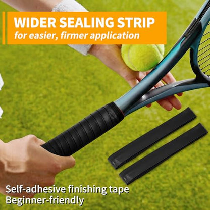 2 Pcs Tennis Racket Grip Tape, Dry Tennis Overgrip Tape, Anti-Slip Absorbent Grip, Racket Overgrip Tape - color: Black, size: Textured-43.3"x1"x0.03"