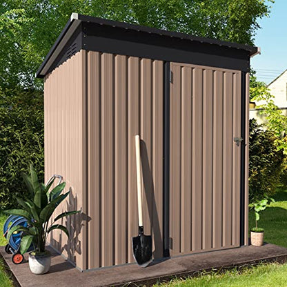 AECOJOY 5' x 3' Outdoor Storage Shed, Small 3x5 Metal Sheds & Outdoor Storage Clearance Steel Yard Shed kit with Lockable Door, Utility and Tool Storage Garden Shed for Backyard, Patio and Outside use