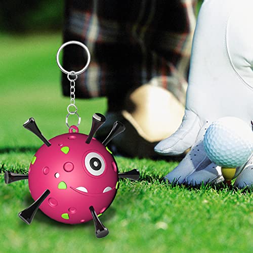 Golf Tee Holder, Portable Golf Ball Tees Holder with Novelty Keychain Accessory for Golf Club Bag, Golf Gift Accessories for Golfer Men Women, Fits 3 1/4, 2 3/4, 1 1/2 Tees - style: 2Pcs Golf Tee Holder
