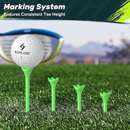 Plastic Golf Tees Fifty Pack with Stopper for Stable Ball Path Practice and Daily Training