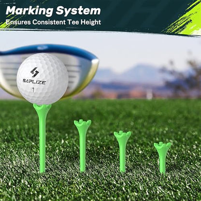 Plastic Golf Tees Fifty Pack with Stopper for Stable Ball Path Practice and Daily Training