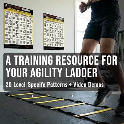 Guided Coaching Agility Ladder Drills Training System - Structured Speed & Footwork Charts with Built-in Progressions - style: Intermediate–Advanced (18x24)