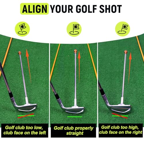 THE GOLFER STORE Golf Alignment Rods, Golf Club Alignment Stick Corrector Magnetic Golf Swing Trainer Aid Help Visualize and Align Your Golf Shot Length Adjustments
