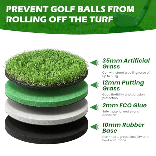 Golf Putting Green Mat - 5FT×10FT/5FT×12FT Putting Green Indoor, Professional Golf Putting Mat with Realistic Turf, Golf Simulators for Home, Multi Holes & Flags for Outdoor Golf Practice