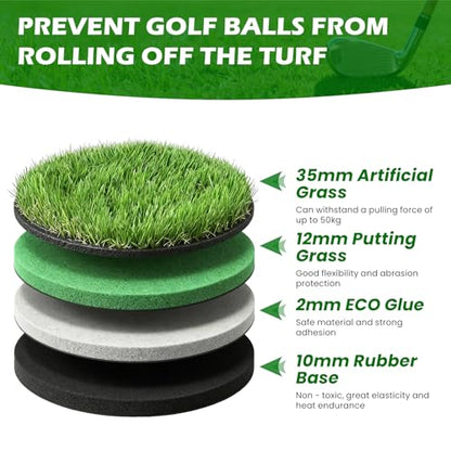 Golf Putting Green Mat - 5FT×10FT/5FT×12FT Putting Green Indoor, Professional Golf Putting Mat with Realistic Turf, Golf Simulators for Home, Multi Holes & Flags for Outdoor Golf Practice