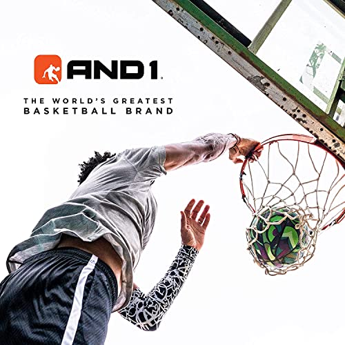 AND1 Xcelerate Rubber Basketball: Game Ready, Official Regulation Size 7 (29.5”) Streetball, Made for Indoor/Outdoor Basketball Games- Graffiti Collection (Black/Black)