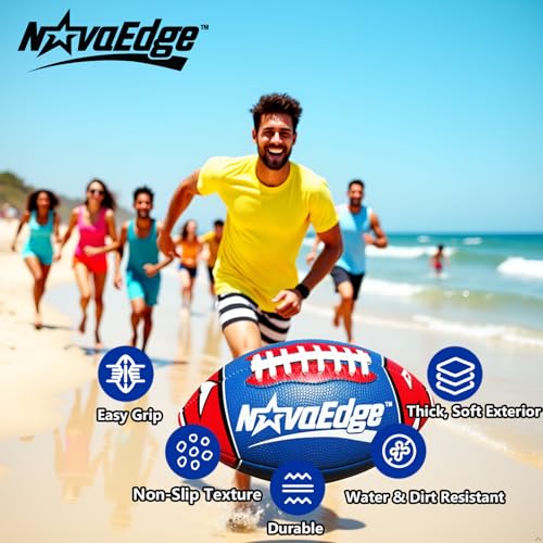 8.5-Inch All-Weather Football for Kids | Land & Water Play on Lawn, Playground, Pool, Beach | Waterproof with Grips & Laces | Includes Pump | Choose 1 or 2 Ball Pack