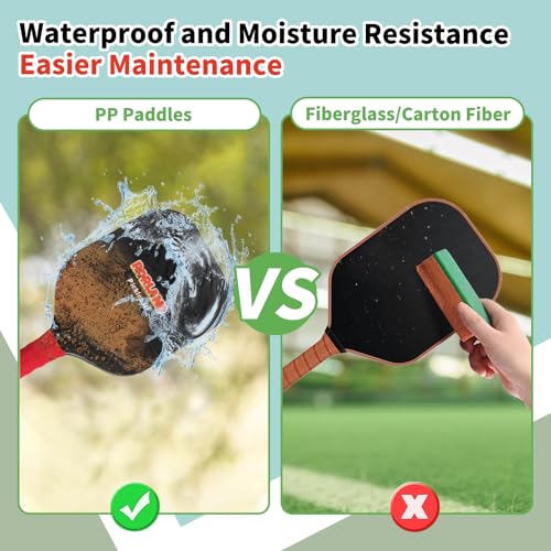 Waterproof Lightweight Pickleball Paddles Set of 2,Beach Pool Toys Fun Play Sport Game,Gift for Teenagers Kids Adults Beginner,Indoor Outdoor Activities - size: Large