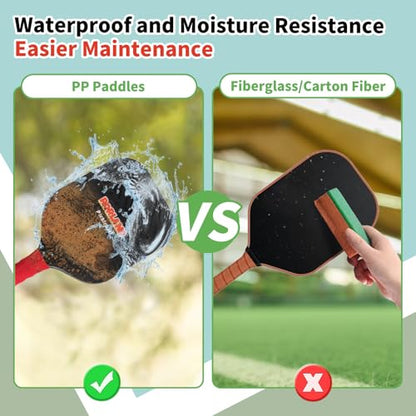 Waterproof Lightweight Pickleball Paddles Set of 2,Beach Pool Toys Fun Play Sport Game,Gift for Teenagers Kids Adults Beginner,Indoor Outdoor Activities - size: Large