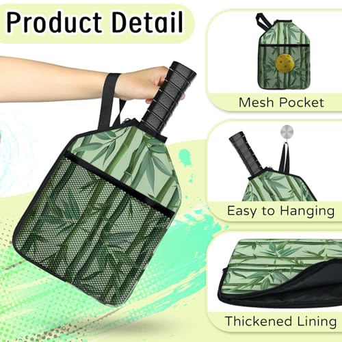 Pickleball Paddle Cover with Pockets and Handle Strap, Racket Sleeve and Ball Holder Organizer, 1 Pcs - color: gray