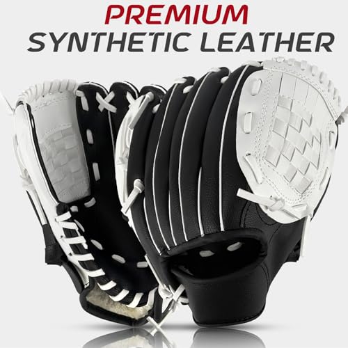 Baseball Glove + Ball Sets, Softball Glove, Baseball Mitt, 10.5''-12.5'' for Youth/Adult Training and Beginner Play, Synthetic Leather Softball Mitt