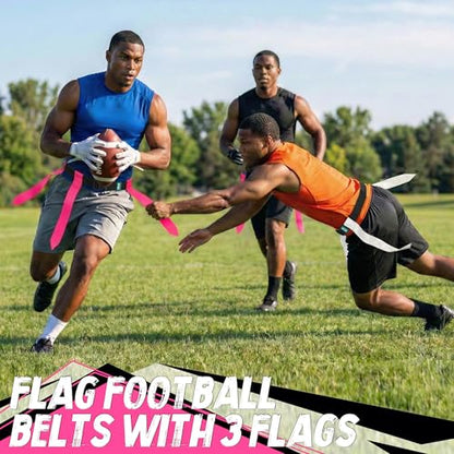Flag Football Belts, 14 Player Flag Football Set with 42 Flags for Kids Youth and Adults Training Equipment