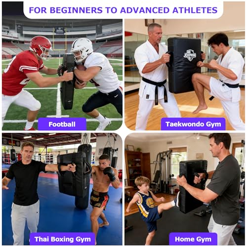 Football Blocking Pad with 5 Reinforced Webbing Handles for Football Training, Basketball Contact Drills and Multi-Sport Blocking Practice, Kick Pads Shield, 23.6"x15.7"(1 Pack)