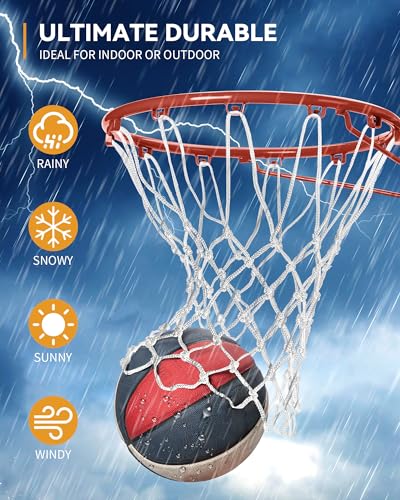 Professional Basketball Net Replacement Heavy Duty, Upgraded Durability [7.16oz], All Weather Anti Whip, Fits Standard Indoor Outdoor Rims - 12 Loops - style: White
