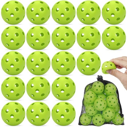 Coopay 20/40/80 Pack Mini Plastic Practice Baseballs, 1.65inch Small Soft Training Balls with Drawstring Bag for Baseball Hitting, Pitching & Batting Training, Indoor & Outdoor - color: Green, style: 20 Pack