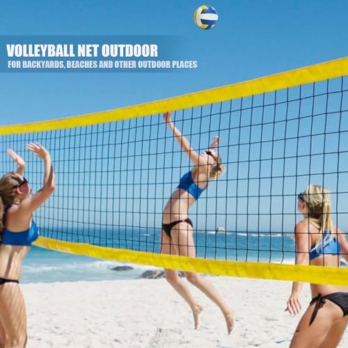 Portable Volleyball Set for Backyard Outdoor - Professional Volleyball Net with Poles, Includes Volleyball, Hammer, Boundary Lines & Carry Bag for Easy Setup