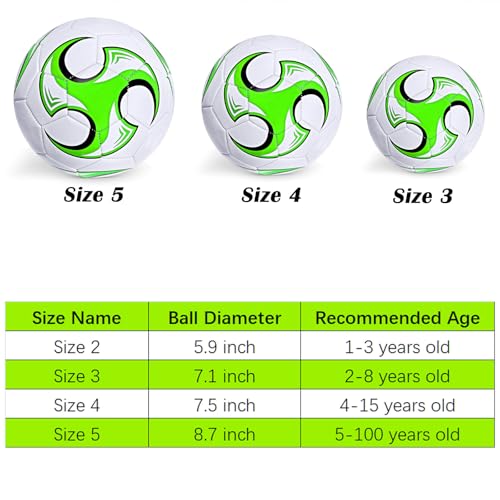 Soccer Ball Size 3,4,5 with Pump Needle Anti-Explosion Design Indoor Outdoor Suitable for Kids School Training Practice or Boys Girls Toddlers Gift